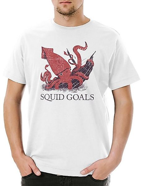 Urban Backwoods Print-Shirt Urban Backwoods Squid Goals Herren T-Shirt Weiß günstig online kaufen