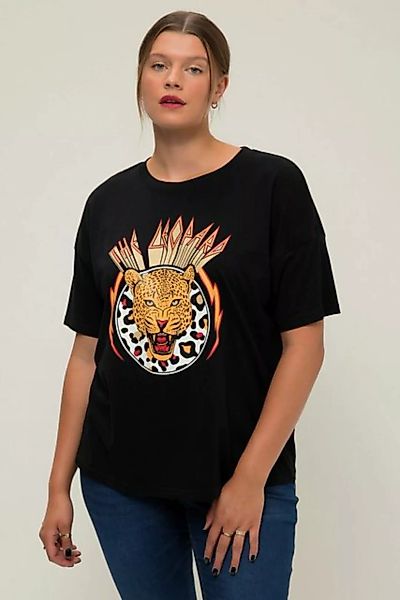 Studio Untold Rundhalsshirt T-Shirt oversized Leopard Print Rundhals Halbar günstig online kaufen