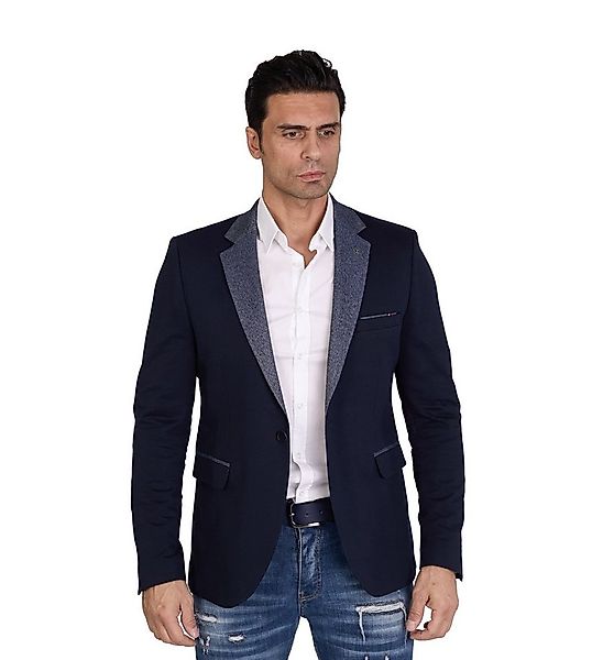 Denim Distriqt Jerseysakko in Slim Fit mit Stretch Navy Gr. 56 entspricht G günstig online kaufen