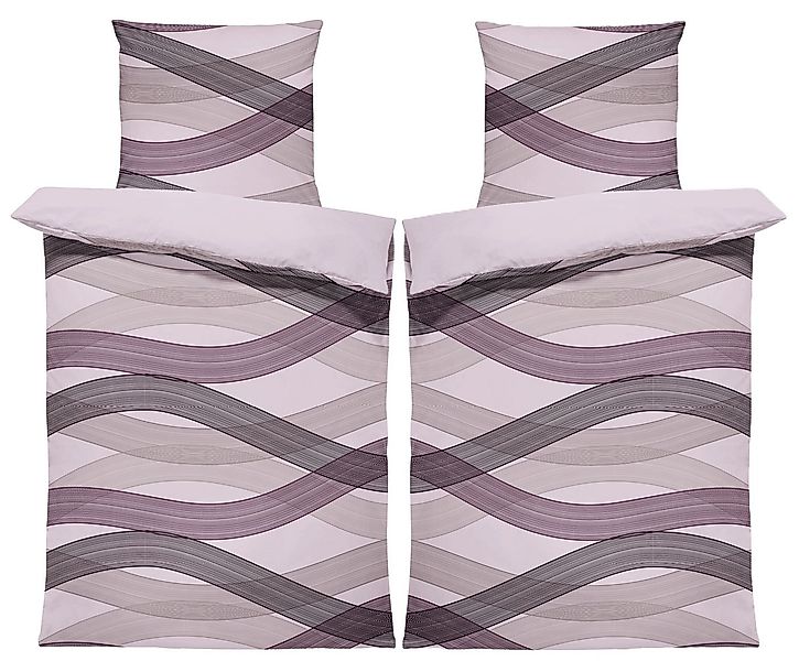 One Home Bettwäsche Winter Welle, Flanell, 4 teilig, modern geschwungen, ku günstig online kaufen