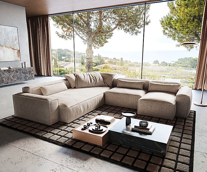 Wohnlandschaft Freestyle Cozy 360x290 cm Webstoff Soft Beige günstig online kaufen