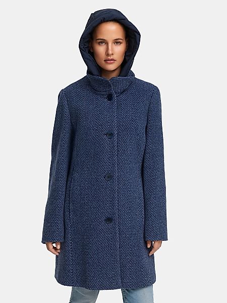 MANISA Wolljacke, mit Kapuze, mit Stehkragen und Kapuze, in Tweed-Optik günstig online kaufen