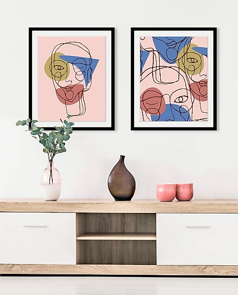 queence Bild "Pastella", Abstrakt-Gesicht-Figuren-Frau-Gemälde, (1 St.), HD günstig online kaufen