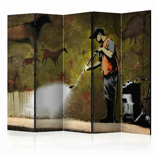 artgeist Paravent Banksy - Cave Painting II [Room Dividers] mehrfarbig Gr. günstig online kaufen