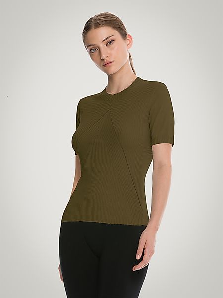 Wolford - Cashmere Top Short Sleeves, Frau, earth green, Größe: M günstig online kaufen