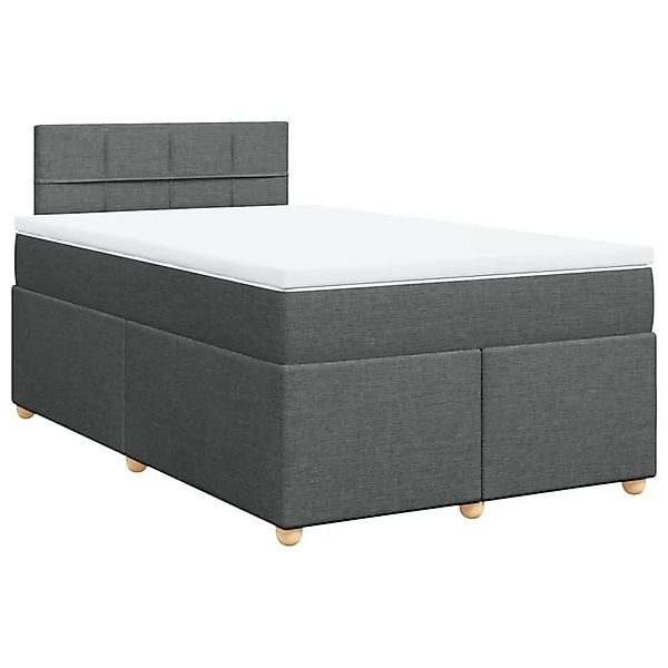 vidaXL Boxspringbett mit Matratze Dunkelgrau 120x200 cm Stoff 3288948 günstig online kaufen