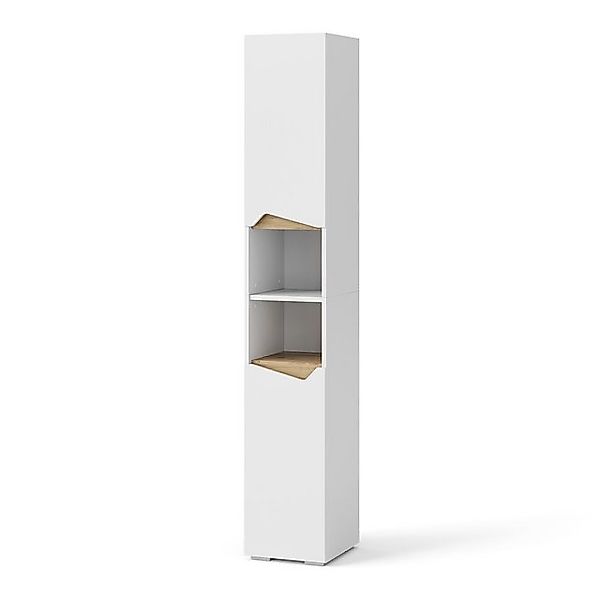 Vicco Badschrank Marelle Weiß/Artisan-Eiche 30 x 180 cm mit Türen und Offen günstig online kaufen