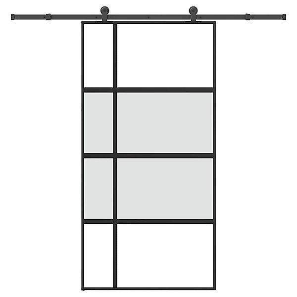 vidaXL Schiebetür mit Beschlag 102,5x205 cm Hartglas und Aluminium 3333036 günstig online kaufen