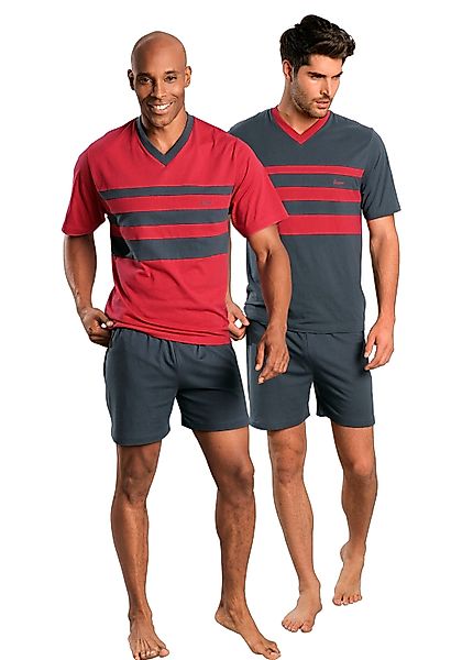 le jogger Pyjama Packung, 2 Stück, 4 Stk. tlg., mit aufgesetzten Streifen günstig online kaufen