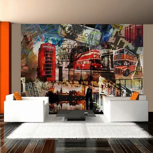 artgeist Fototapete Londoner Collage mehrfarbig Gr. 350 x 270 günstig online kaufen