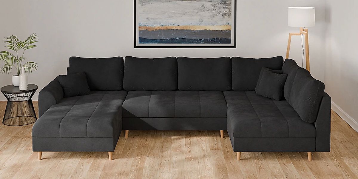Home affaire Wohnlandschaft "CHARRE U-Form mit Ottomane, Maße B/T/H: 310/16 günstig online kaufen
