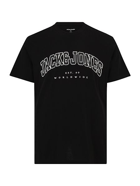 Jack&Jones T-Shirt mit Label-Print Farbe schwarz Größe: 4XL günstig online kaufen