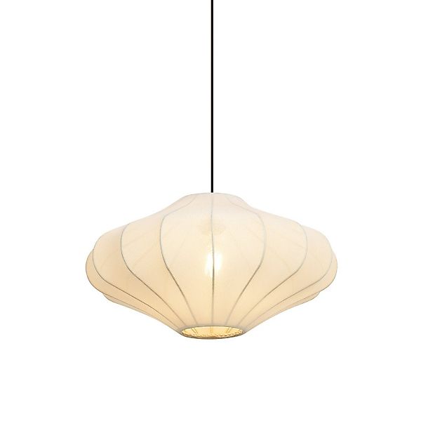 Qazqa Pendelleuchte Plu, ohne Leuchtmittel, E27, Crème, Japandi, Textil, 1- günstig online kaufen