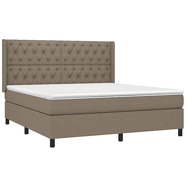 vidaXL Boxspringbett mit Matratze und LED Taupe 160x200 cm Stoff 3138569 günstig online kaufen