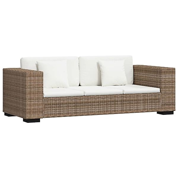 8-tlg. 3-sitzer Sofa Set Echt Rattan günstig online kaufen