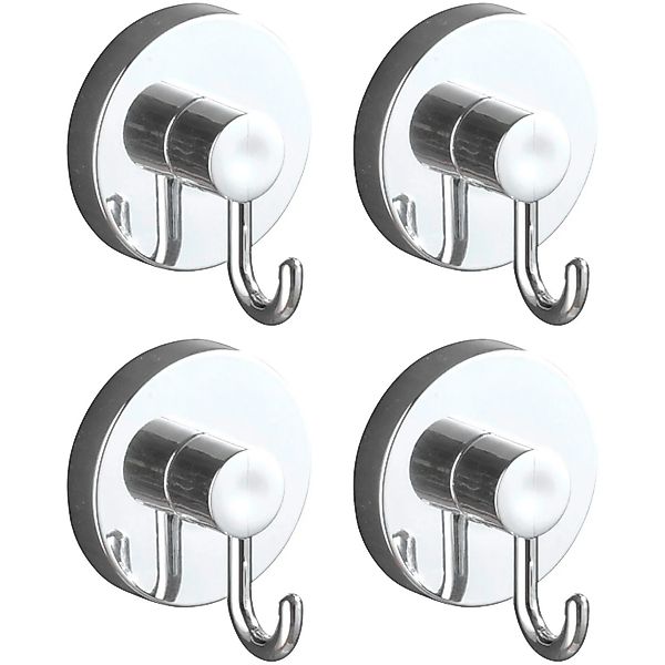 Wenko Vacuum-Loc Haken Chrom 4er Set 6,7 cm x 6 cm x 5 cm günstig online kaufen