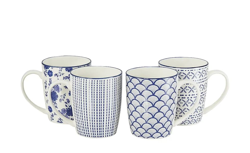 KHG Kaffeebecher 4er Set Vario ¦ blau ¦ Porzellan ¦ Maße (cm): B: 10 H: 11, günstig online kaufen