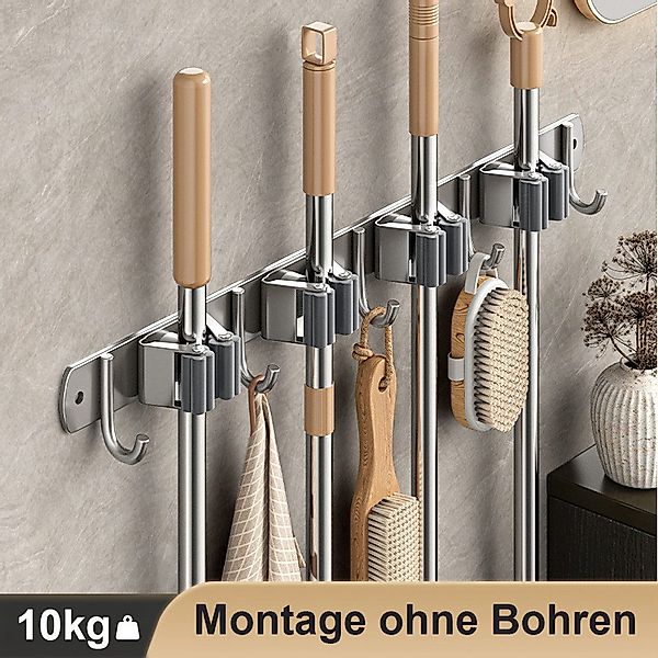 Fanttik Wandhaken Besenhalterung Wand mit 4 günstig online kaufen