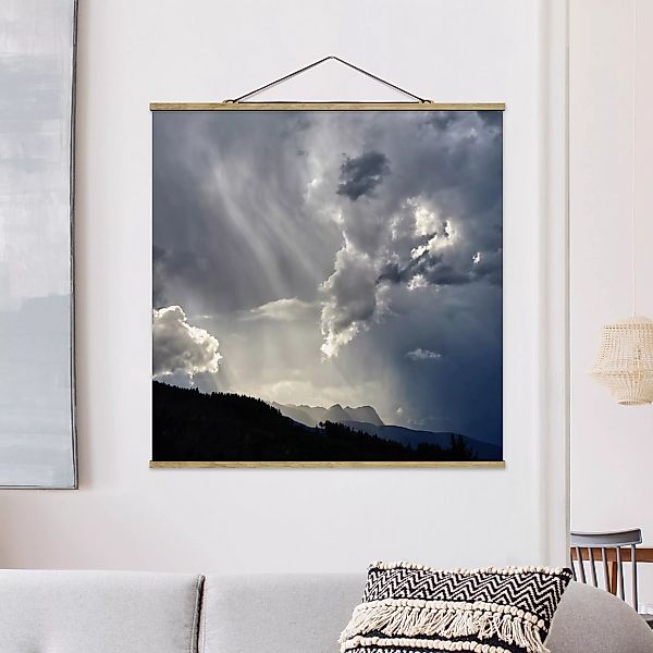 Stoffbild mit Posterleisten Wilde Wolken günstig online kaufen