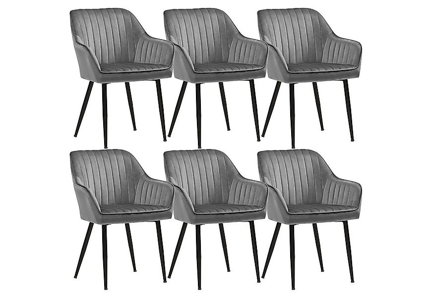 SONGMICS Esszimmerstuhl (6 St), Polsterstuhl mit Metallbeine, Samt, für Sch günstig online kaufen