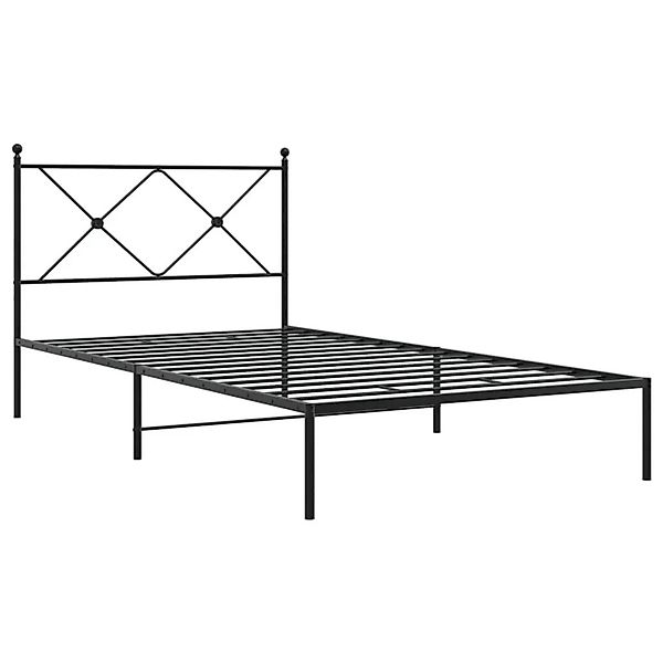 vidaXL Bettgestell mit Kopfteil Metall Schwarz 100x200 cm 376497 günstig online kaufen