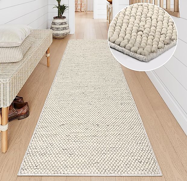 my home Läufer »Wolly, handgewebt, Handweb Teppich«, rechteckig, 14 mm Höhe günstig online kaufen
