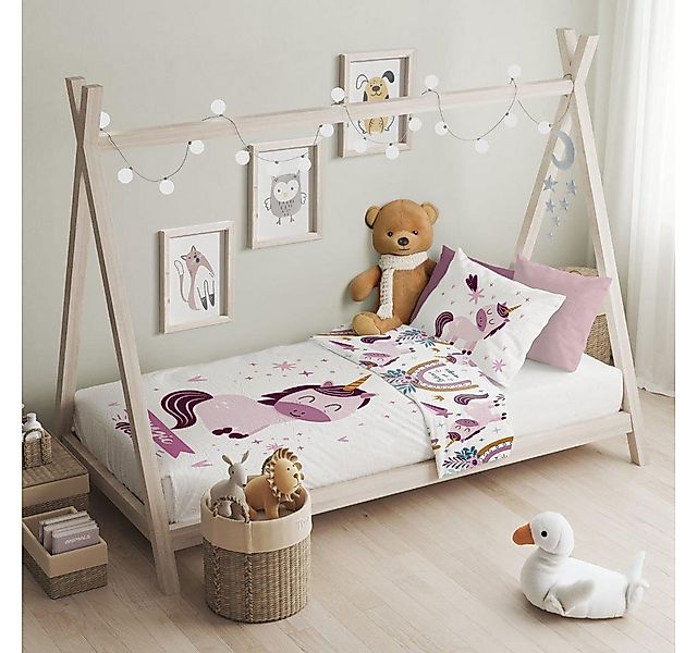 texpot Bettwäsche Kinderbettwäsche Einhorn bedruckt Garnitur, Baumwolle, 2 günstig online kaufen