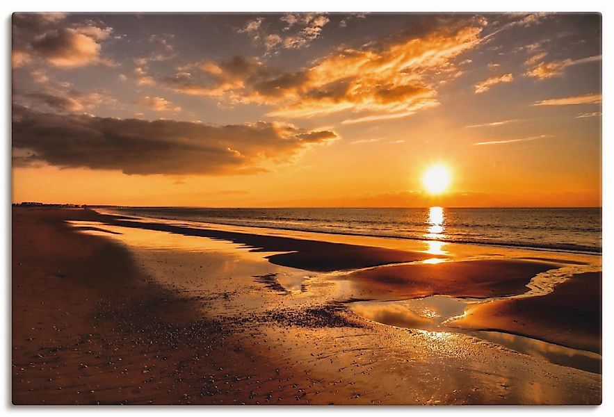 Artland Wandbild "Sonnenuntergang am Mittelmeer", Strand, (1 St.), als Lein günstig online kaufen