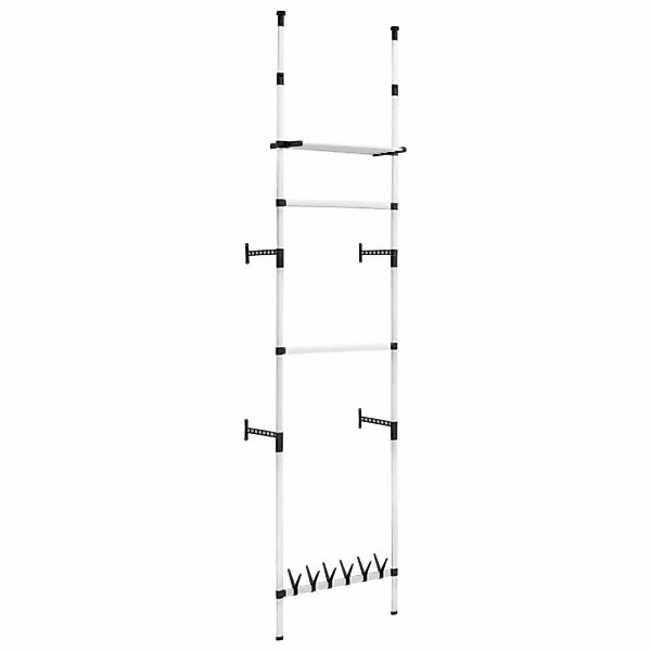 Teleskop-garderobe Mit Stangen Und Regal Aluminium günstig online kaufen