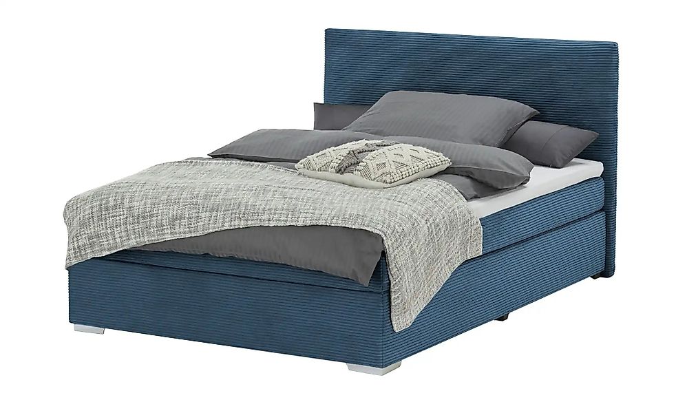 Boxbett Cord  Härtegrad H3  140x200 cm Moseley ¦ blau ¦ Maße (cm): B: 147 H günstig online kaufen