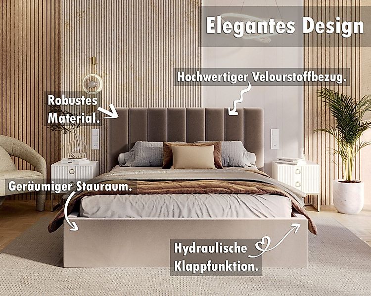 thematys Polsterbett Bett Stauraumbett Velours 90x200, 120x200, 140x200, 16 günstig online kaufen