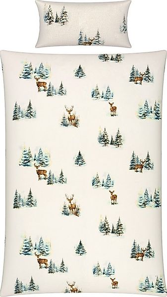 REDBEST Bettwäsche Bettwäsche, Biber, Flanell Tiermotive: Rehe günstig online kaufen