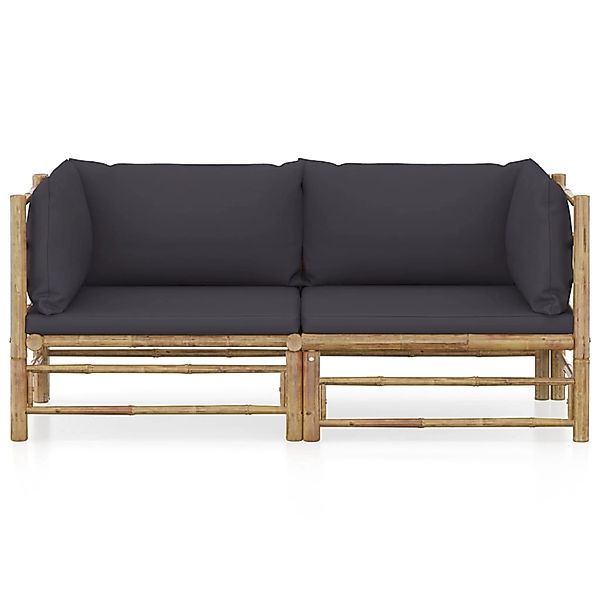 vidaXL Gartenlounge-Set 2-tlg. Garten-Lounge-Set mit Dunkelgrauen günstig online kaufen