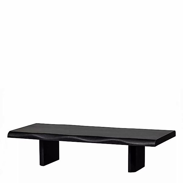 Japandi Couchtisch schwarz aus Mangobaum Massivholz 28 cm hoch günstig online kaufen