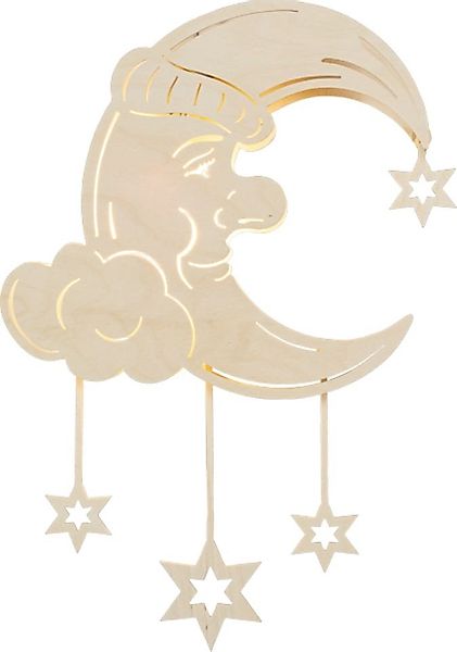 SAICO Original LED Fensterbild Träumender Mond, inkl. LED-Leuchtmittel, war günstig online kaufen
