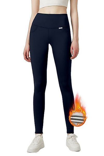 Jepo Leggings Elastische Damenhose Thermoleggings warm Fit Marineblau-XL/2X günstig online kaufen