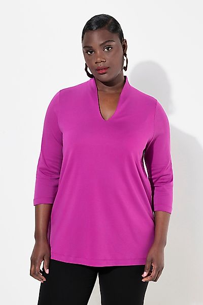 Ulla Popken T-Shirt Shirt A-Linie Kelchkragen günstig online kaufen