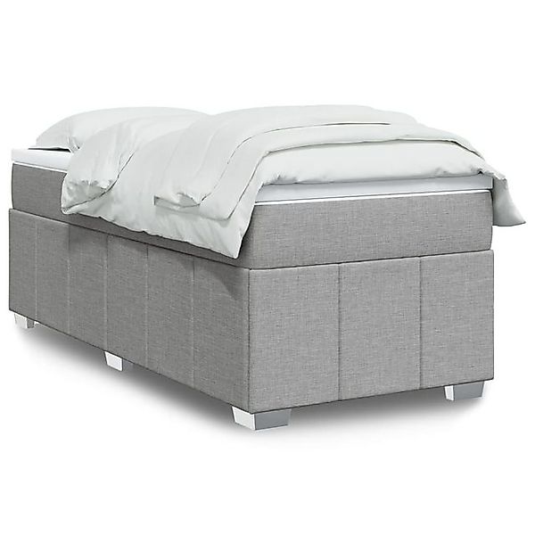 vidaXL Bettgestell Boxspringbett mit Matratze Hellgrau 90x200 cm Stoff Bett günstig online kaufen