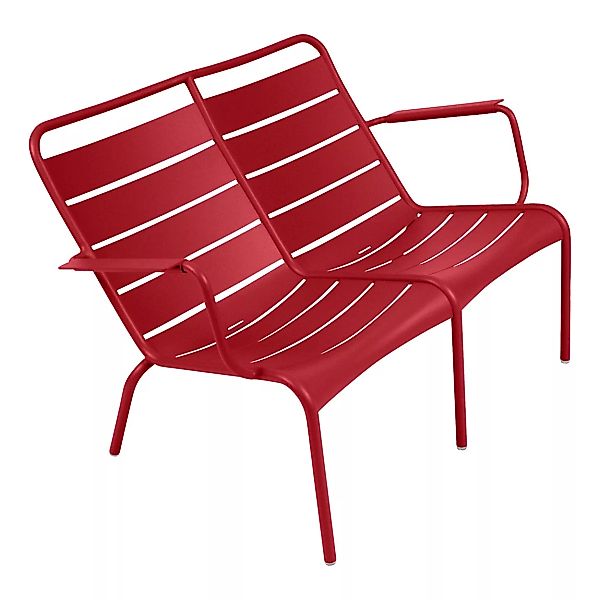 Fermob - Luxembourg Tiefer Sessel Duo - mohnrot/glatt/BxHxT 119x72x86cm/UV- günstig online kaufen