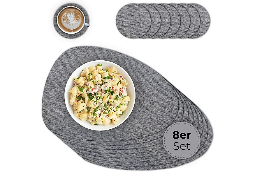 matches21 HOME & HOBBY Platzset Ovales Tischset mit Glasuntersetzer, 8er Se günstig online kaufen