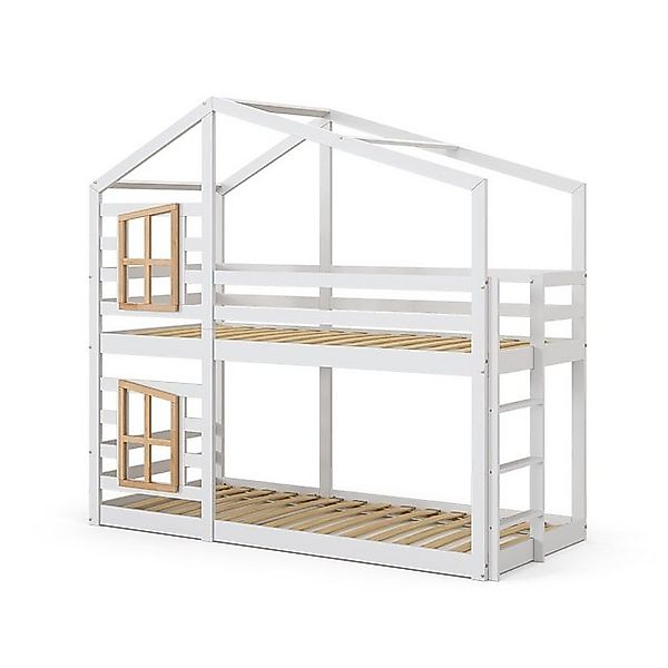 VitaliSpa® Etagenbett Maja, Weiß, 90x200 cm, mit Bettfenster günstig online kaufen
