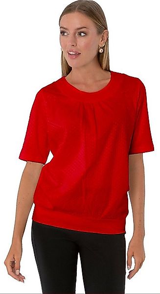 Estefania for woman Rundhalsshirt 194-1142, in Jacquard und mit Raffung am günstig online kaufen