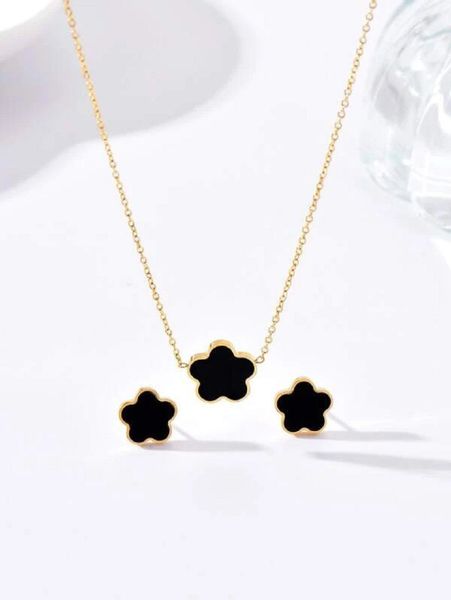 GOLDKLEIN Schmuckset Blumen Edelstahl Ohrringe Halskette günstig online kaufen