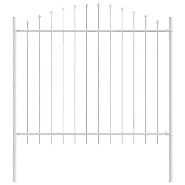 vidaXL Gartenzaun Weiß 1020 x 125 cm Pulverbeschichteter Stahl 3360162 günstig online kaufen