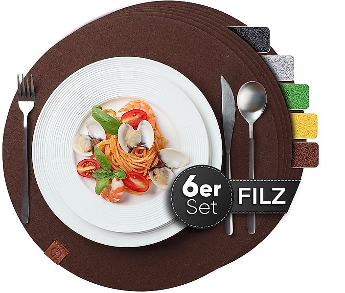 Loco Bird Platzset Tischset aus Filz, 6er Set Rechteckig, 38 cm Tellerunter günstig online kaufen