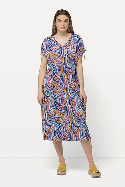 Ulla Popken Jerseykleid Jersey-Midikleid A-Linie V-Ausschnitt günstig online kaufen