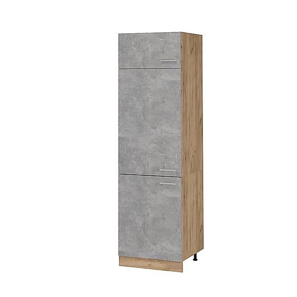 Vicco Kühlumbauschrank R-Line, Beton/Goldkraft Eiche, 60 günstig online kaufen