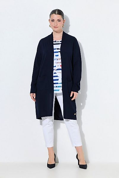 Ulla Popken Langjacke Long-Strickjacke Stehkragen offene Form Langarm günstig online kaufen