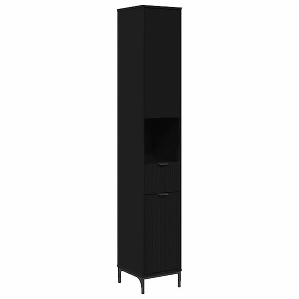 vidaXL Badezimmerspiegelschrank Bad hoher Schrank Schwarz günstig online kaufen