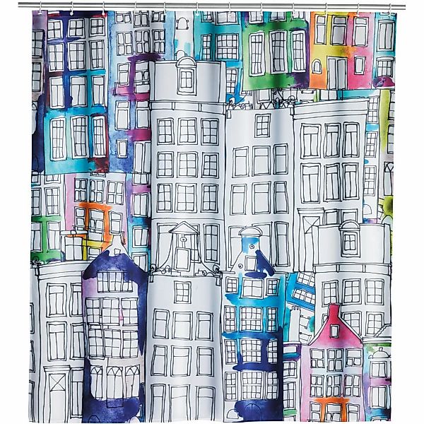 Wenko Duschvorhang Sunny City Polyester 180 cm x 200 cm waschbar günstig online kaufen